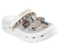Skechers Damen Snoop Dogg: Arch Fit Footsteps-Rolling N Gold Holzschuh, Weiss/opulenter Garten, 40 EU