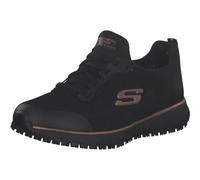 Skechers Damen Squad Sr Sneaker, Black Flat Knit Rose Gold Trim, 39.5 EU