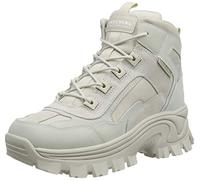 Skechers Damen Street Blox Sneaker, Cremefarbenes Wildleder-Mesh-Durabuck-Besatz, 39 EU