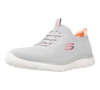 Skechers Damen Sneaker Summits Top Player – Grauer Strick, rosa Korallenbesatz – 42 EU