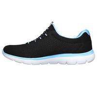 Skechers Summits Top Player Damen Sneaker, Black Turquoise, 35 EU