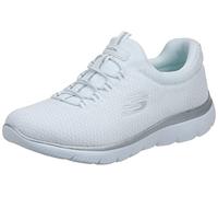 Skechers Damen Summits 12980W Wide Turnschuhe, White Mesh/Silver Trim, 38.5 EU Weit