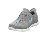 Skechers Damen Summits Dazzling Haze Slip-InTurnschuhe, Gray Mesh/Multi Trim, 40.5 EU