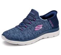 Skechers Damen Summits Dazzling Haze Slip-InTurnschuhe, Navy Mesh/Purple Trim, 41 EU