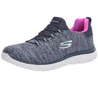 Skechers Damen Summits-Fast Trip Sneaker, Marineblau, Hot Pink, 37.5 EU