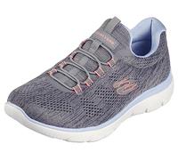 Skechers Damen Summits Fun Flare Turnschuhe, Grey Mesh/Pink & Blue Trim, 40.5 EU