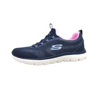 Skechers Damen Summits New Nature Turnschuhe, Navy Knit/Pink & Periwinkle Trim, 35 EU