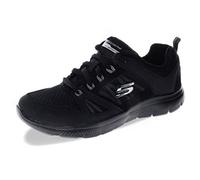 Skechers Damen Summits New World Sneaker, Black Leather Mesh Black Trim, 38.5 EU