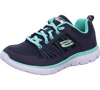 Skechers Damen Summits New World Turnschuhe, Blue Navy Leather Mesh Turquoise Trim Nvtq, 38 EU