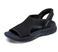 Skechers Damen Summits Sandal Sweetly Evolved Sportsandale, Black Knit, 42 EU