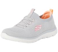 Skechers Summits Top Player Damen Sneaker, Gray Knit Pink Coral Trim, 40.5 EU