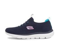 Skechers Turnschuhe SUMMITS - TOP PLAYER Damen Navy Knit/Teal & Pink Trim Größe 36