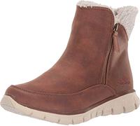 Skechers Damen Synergy Collab Kurzschaft Stiefel, Chestnut Microleather Natural Faux Sherpa, 37 EU