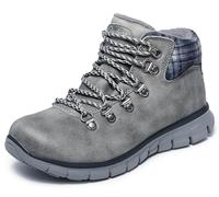Skechers Damen Synergy-Plaid Mood Stiefelette, Dunkelgrau, 39.5 EU