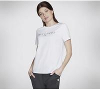 Skechers Damen T-Shirt Shine Tee, Weiß, Größe L