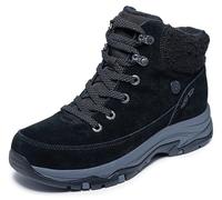 Skechers Damen Trego Snow Breeze Turnschuhe, Black Suede Sherpa, 36.5 EU