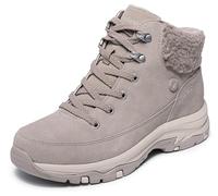 Skechers Damen Trego Snow Breeze Turnschuhe, Taupe Suede Sherpa, 36 EU