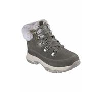 Skechers Damen TregoWalking Schuh, Olivfarbenes Veloursleder, Duraleather-Kunstfell, 39 EU