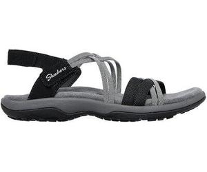 SKECHERS Damen Trekkingsandale REGGAE SLIM - TAKES TWO BLACK CHARCOAL - Gr. - 42