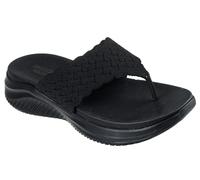 Skechers Damen Ultra Flex 3.0-Ryhthm Waves Flip-Flop, Schwarz/Schwarz, 38 EU