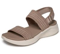 Sandale SKECHERS "ULTRA FLEX 3.0 SANDAL", Damen, Gr. 38, braun, Textil, Strukturmuster, Schuhe Sandale, Sommerschuh, Freizeitschuh mit Klettverschluss (20159916-38) braun