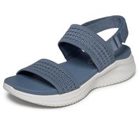 Sandale SKECHERS "ULTRA FLEX 3.0 SANDAL", Damen, Gr. 40, graublau, Textil, Strukturmuster, Schuhe Sandale, Sommerschuh, Freizeitschuh mit Klettverschluss (14070542-40) graublau