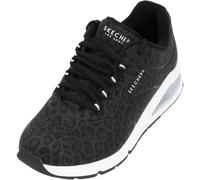 Skechers Damen UNO 2 In-Kat-Neato Sneaker, Black Tonal Leopard Print Durabuck/Mesh Trim, 41 EU