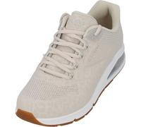 Skechers Damen UNO 5.1 cm-Kat-Neato Sneaker, gebrochenes Weiß, tonaler Leopardenmuster, Durabuck/Mesh, Größe 36