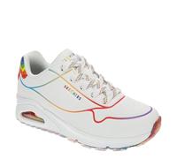 Skechers Jen Stark: Uno - Drizzl'n Rainbow Shoes in Weiss, Größe 37.5