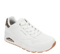 Skechers Damen UNO-Jungle Nite Sneaker, Weiß/Leopard, 35 EU Weit
