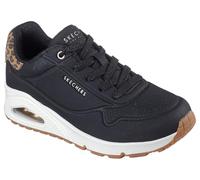 Skechers Damen Uno Jungle Nite Turnschuhe, Black Durabuck/Leopard Printed Suede/ Mesh Tr, 40 EU