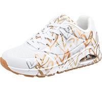 Skechers Damen UNO Metallic Love Trainers, White and Multi Metallic Heart Print Durabuck, 39.5 EU