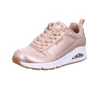 Skechers Damen UNO METALLIXS Trainer, Rose Gold Leather/Webbing Trim, 39 EU