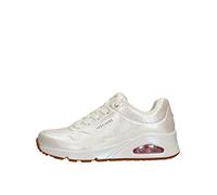 Skechers Damen UNO Pearl Queen Sneaker, White Duraleather/Lt.pink Trim, 36.5 EU