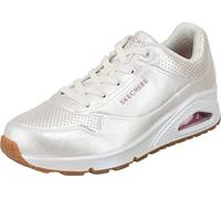 Skechers Damen UNO Pearl Queen Sneakers, White Duraleather/Lt.pink Trim, 39 EU