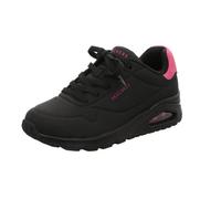 Skechers Damen UNO Pop Back Sneaker, Black Durabuck/Hot Pink Suede Trim, 38.5 EU