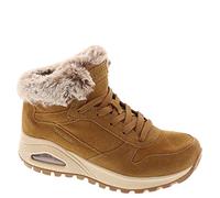 Skechers Damen UNO Rugged - Fall Air Fashion Stiefel, Kastanienbraunes Wildleder-Kunstfell, 36.5 EU