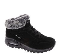 Skechers Damen UNO Rugged - Fall Air Fashion Stiefel, Schwarzes Wildleder-Kunstfell, 36.5 EU