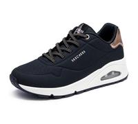 Slip-On Sneaker SKECHERS "UNO SHIMMER AWAY" Gr. 35, schwarz Damen Schuhe Sneaker mit modischem Keilabsatz (37168425-35)