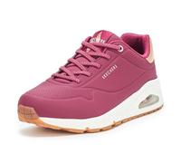 Skechers Damen UNO Shimmer Away Sneaker, Burgunder, 38.5 EU Weit