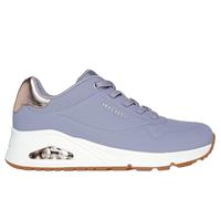 Skechers Damen UNO Shimmer Away Sneaker, Purple Durabuck Rosegold Duraleather Mesh T, 37 EU