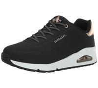 Skechers Damen UNO-Shimmer Away Sneaker, Schwarz/Weiß, 38.5 EU