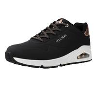 Skechers Damen Uno Shimmer Away Trainers, Black Durabuck, 40 EU
