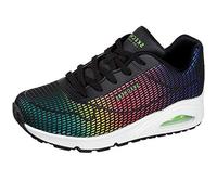 Skechers Damen Uno Sneaker, Schwarzer Kpu Hot Melt Jersey Trikotbesatz, 37 EU