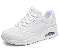 Skechers Damen Uno Stand On Air Sneakers, White Durabuck Mesh, 42 EU