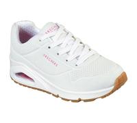 Skechers Damen Uno Stand On Air Sneakers, White Pu H Pink Trim, 36.5 EU