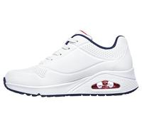Skechers Damen UNO Stand ON AIR Sneakers, WNVR White Durabuck / navy & red trimm, 36.5 EU