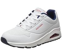 Skechers Damen UNO Stand ON AIR Sneakers, WNVR White Durabuck / navy & red trimm, 37 EU