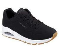 Skechers Damen Uno Stand On Air Trainers, Black, 36.5 EU | Lässiger Sneaker, luftgekühlte Memory-Schaum-Einlegesohle, Skech-Air sichtbare Dämpfung, Schnürung, Keil-Passform mit