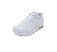 Skechers Damen UNO Stand On Air Weit Trainers, White Durabuck/Mesh, 39 EU Weit